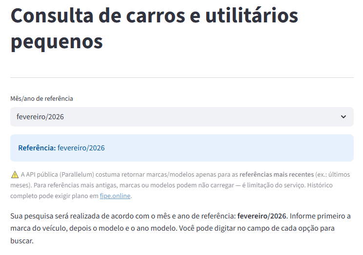 Seleção de mês/ano de referência